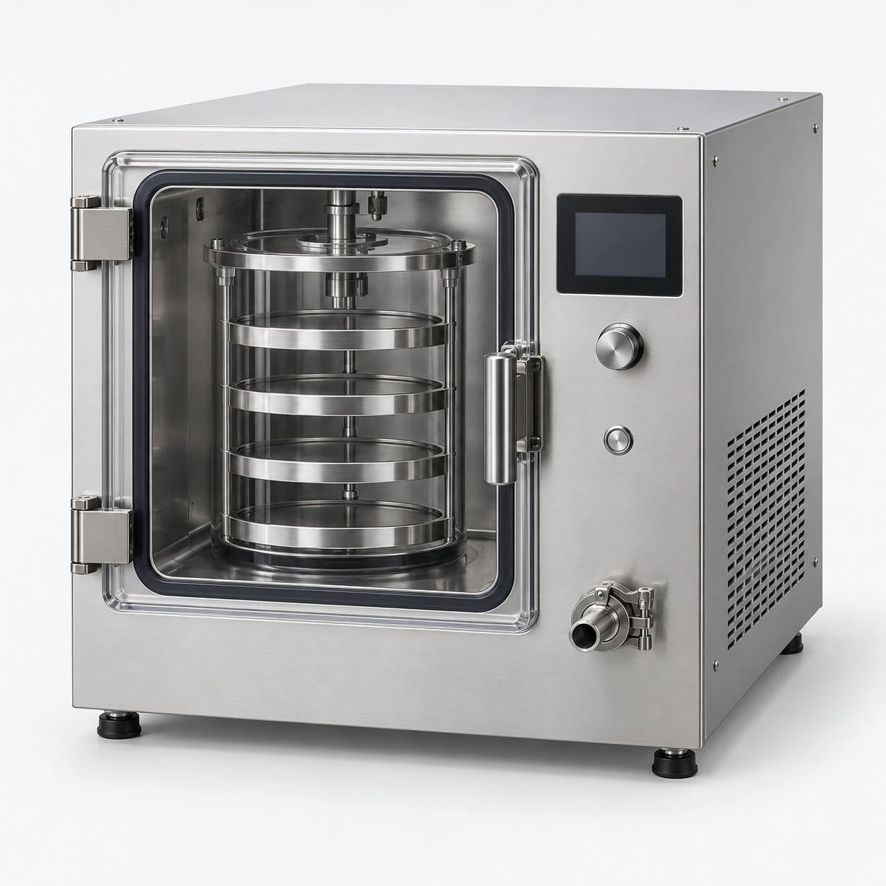 Generic unbranded benchtop freeze dryer illustration; not a photograph of Labconco FreeZone 700201010
