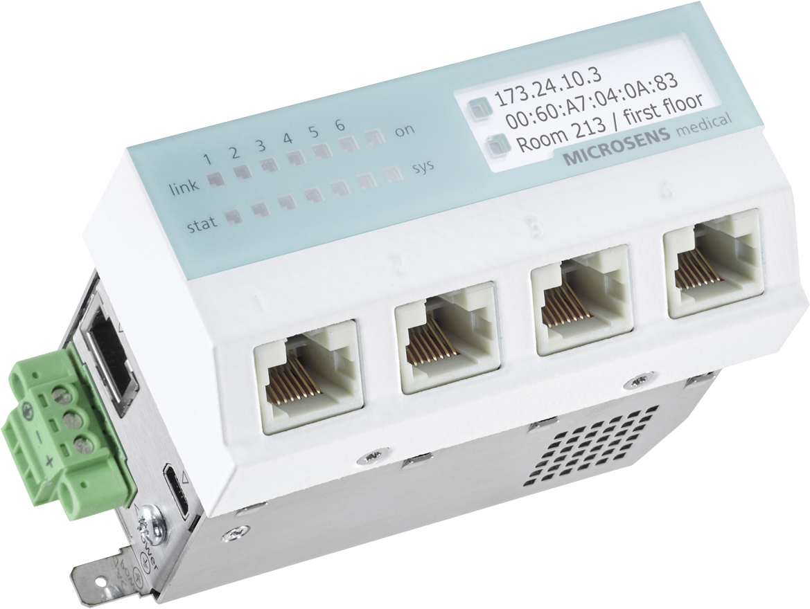 MICROSENS six-port Medical Micro Switch TP G6, manufacturer product image associated with exact part MS445186PM-48G6+