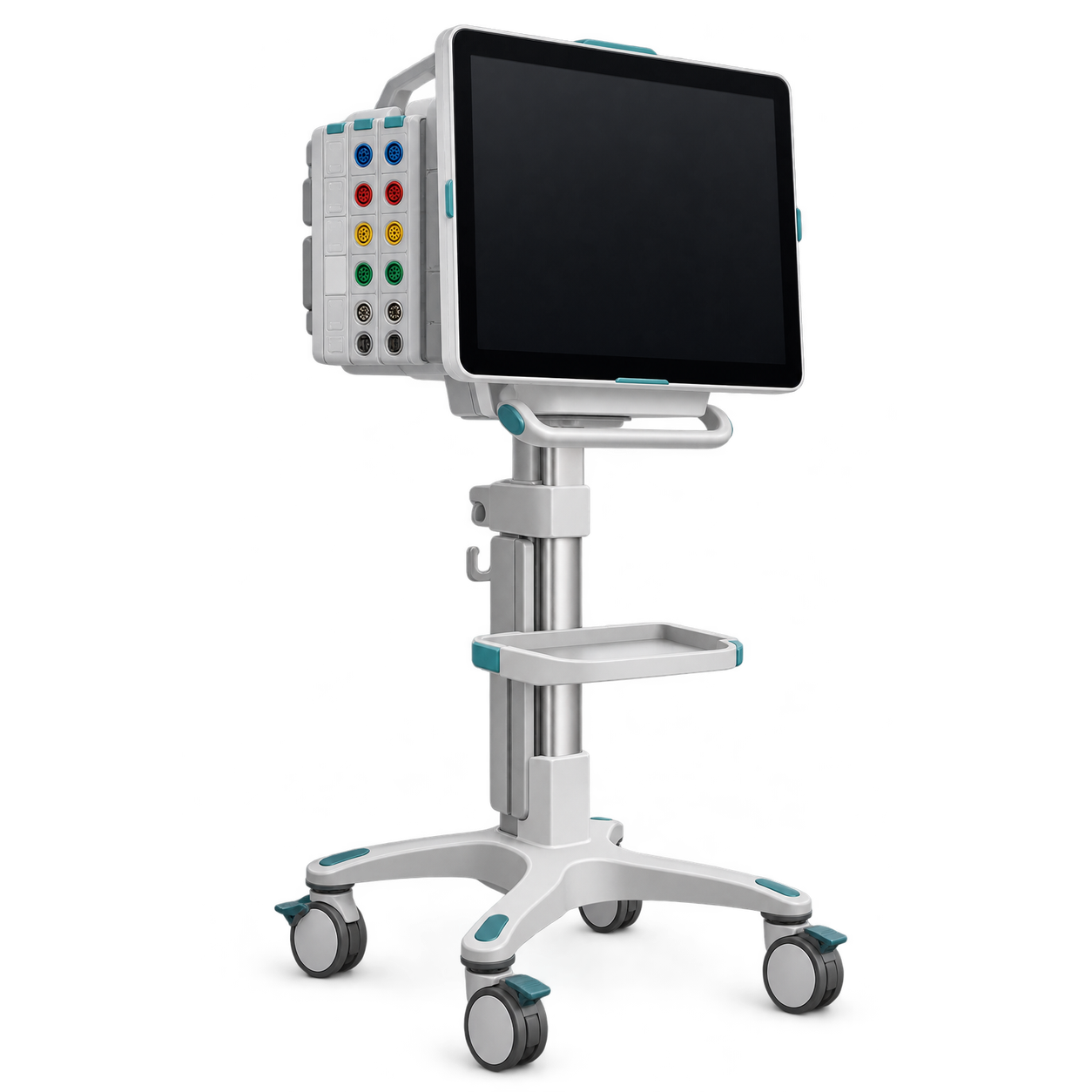 High-acuity multiparameter bedside patient monitor on a mobile stand