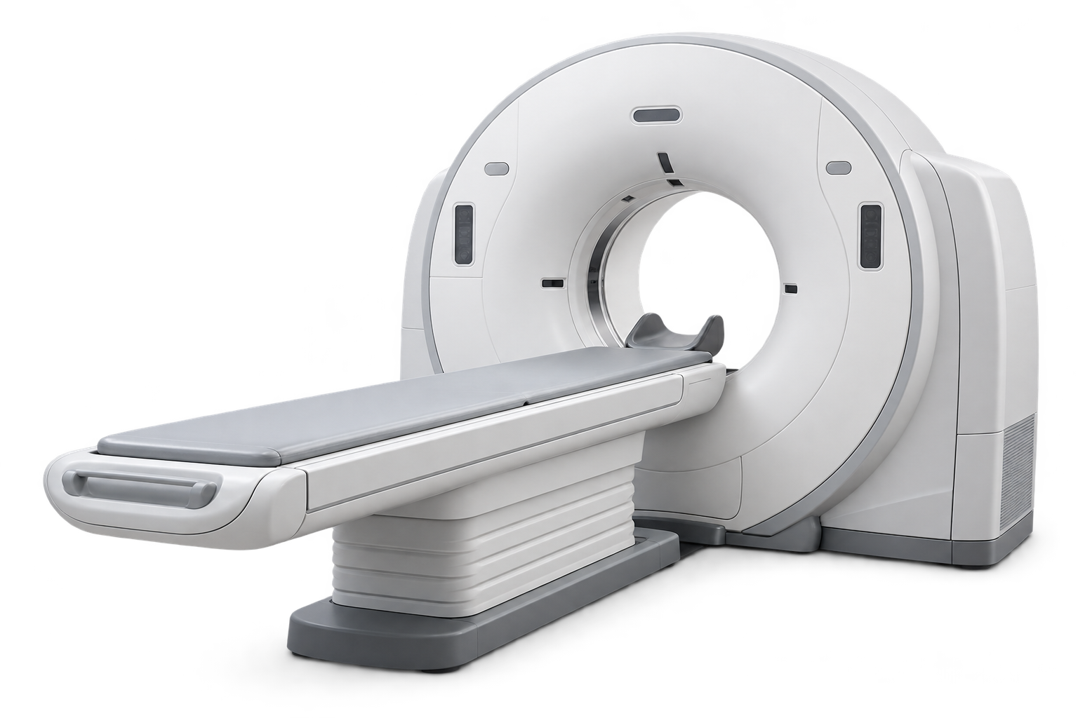 Medical CT scanner with circular gantry and patient couch