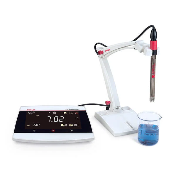 Official OHAUS product-family image for AQUASEARCHER™ AB33PH Bench Meter