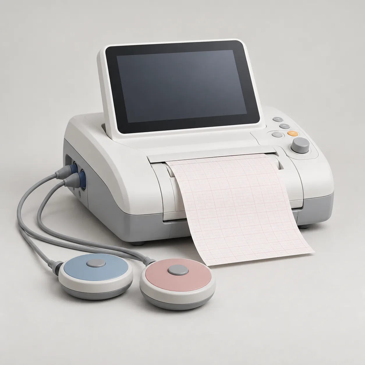 Fetal and maternal monitor with integrated recorder and transducers