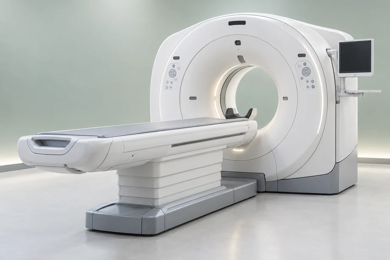 Computed tomography scanner with patient table