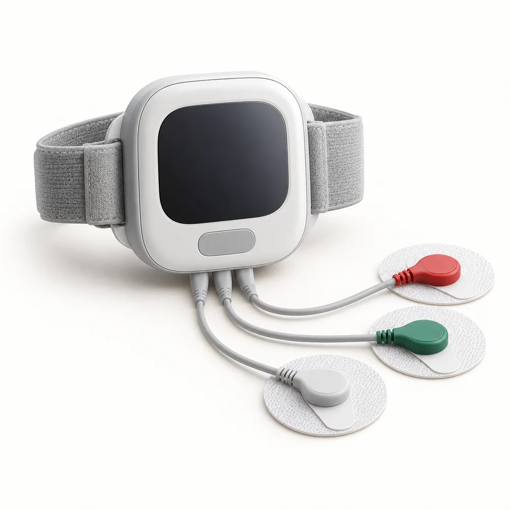 Wearable patient monitor with ECG lead wires