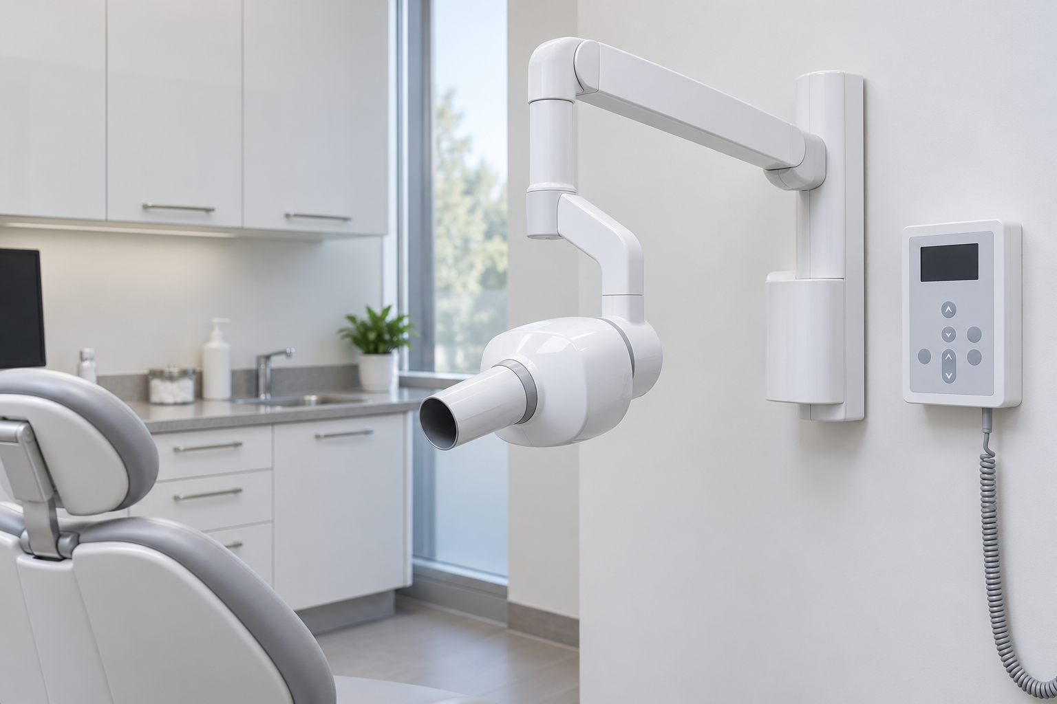 Generic wall-mounted intraoral dental X-ray tube head and extension arm