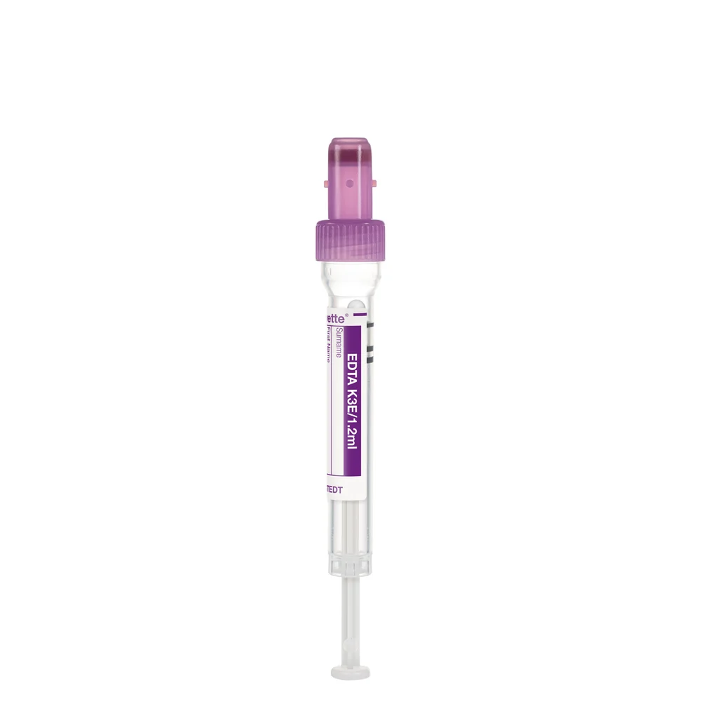 S-Monovette® EDTA K3E, 1.2 ml, cap violet, (LxØ): 66 x 8 mm, with plastic label