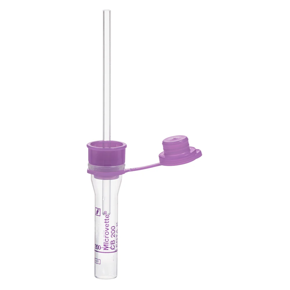 Microvette® CB 200 EDTA K3E, 200 µl, cap violet, push cap, flat base