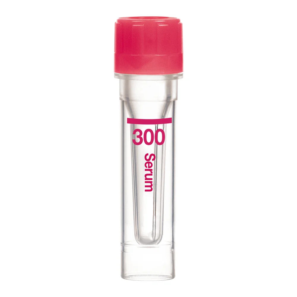 Microvette® 300 Serum CAT, 300 µl, cap red, skirted conical base