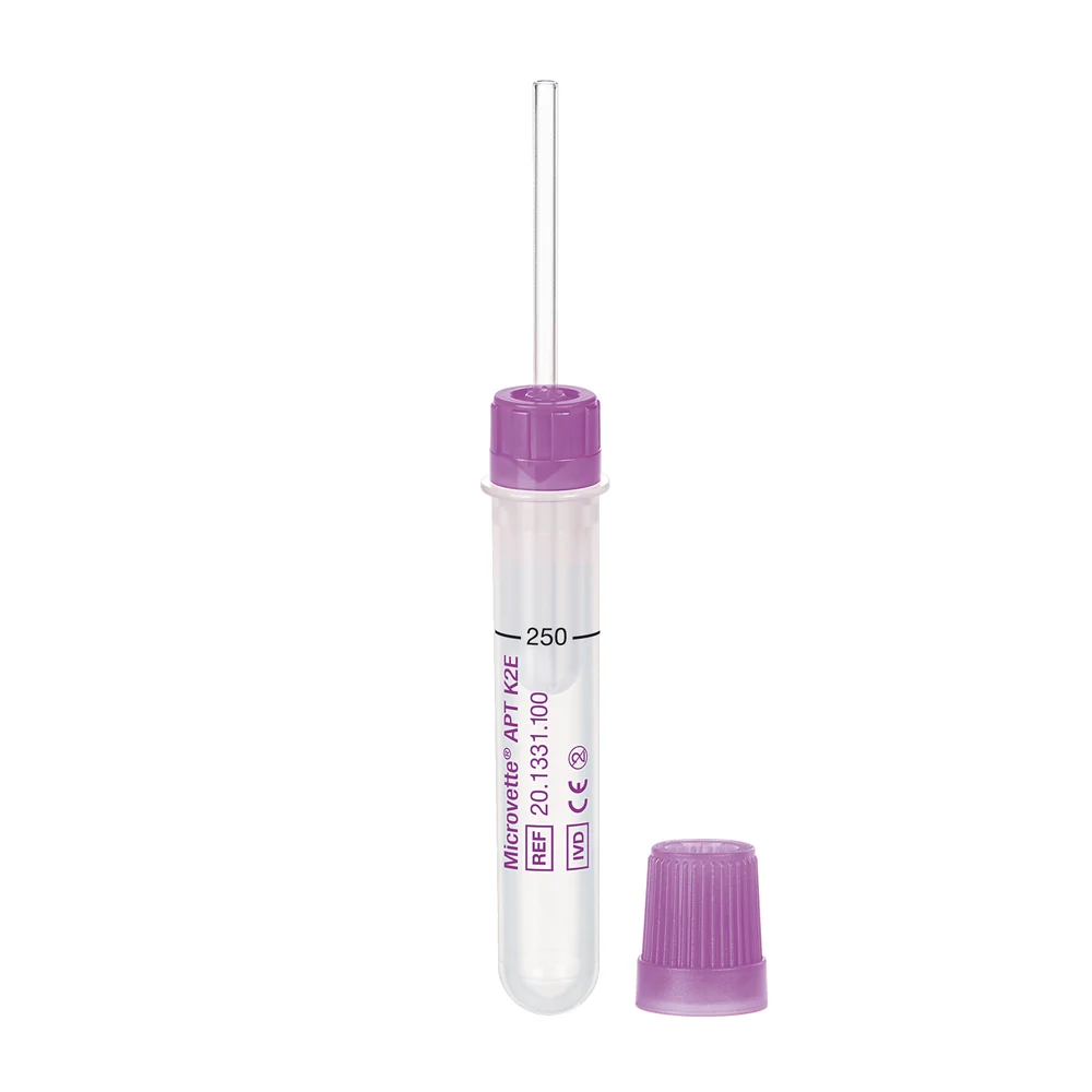 Microvette® APT 250 EDTA K2E, 250 µl, cap violet, cap, round base with skirted base