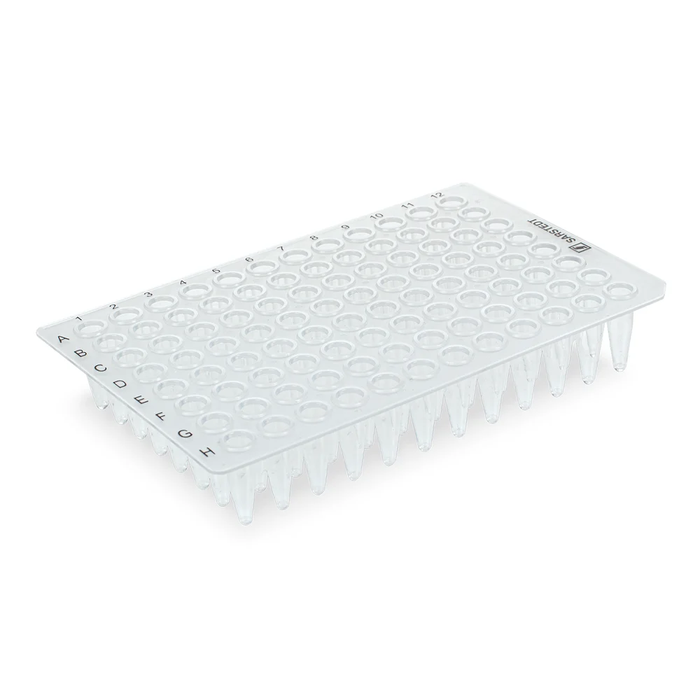 PCR plate without skirt, 96 well, transparent, High Profile, 200 µl, PCR Performance Tested, PP