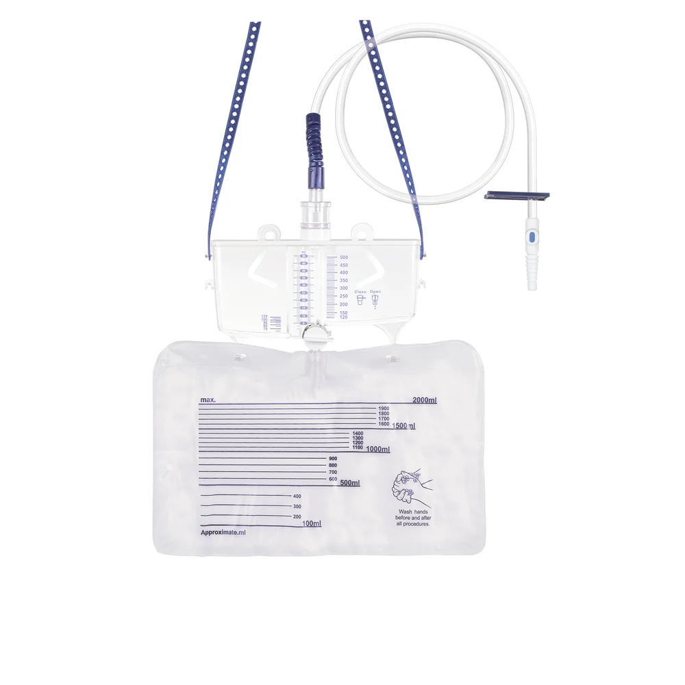 Urine measuring system, 2 l, with anti-reflux valve, exchange bag 2,000 ml, sterile