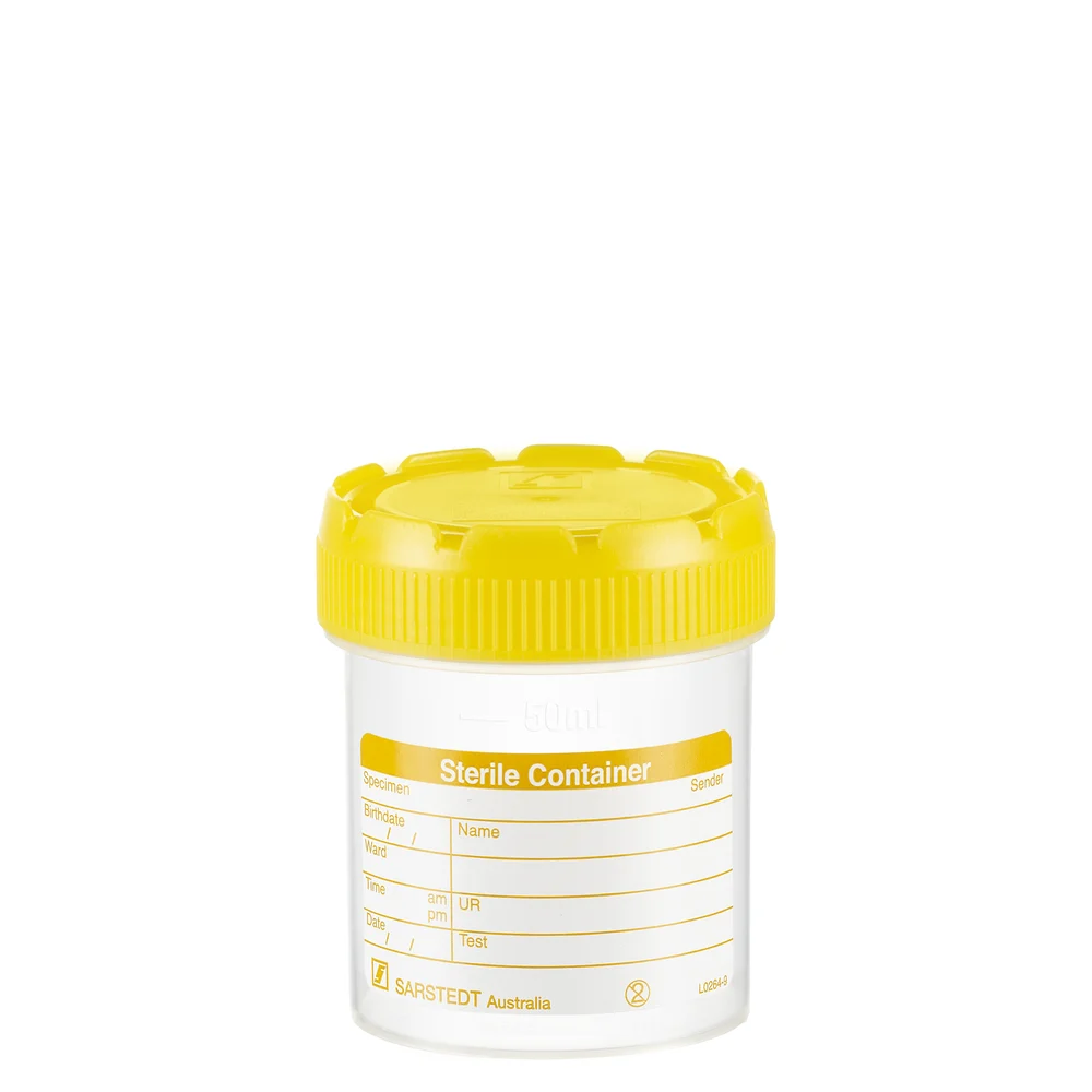 Multi-purpose container, max. volume: 70 ml, (LxØ): 55 x 44 mm, graduated, PP, transparent, with paper label