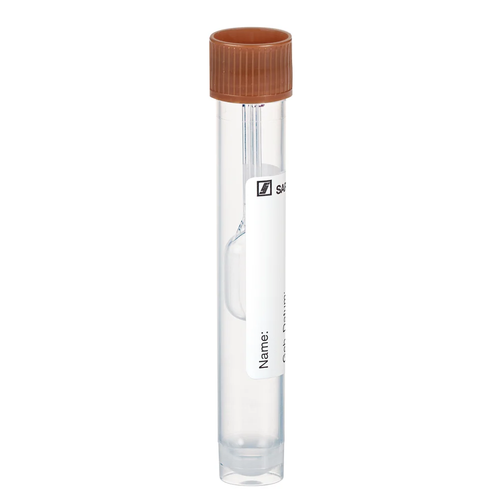 Faeces tube, with special faeces spoon (1 ml), screw cap, (LxØ): 101 x 16.5 mm, transparent