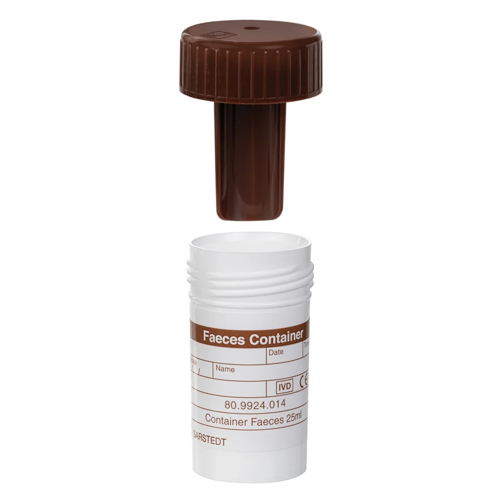 Faeces tube, with blade, screw cap, (LxØ): 54 x 28 mm, white