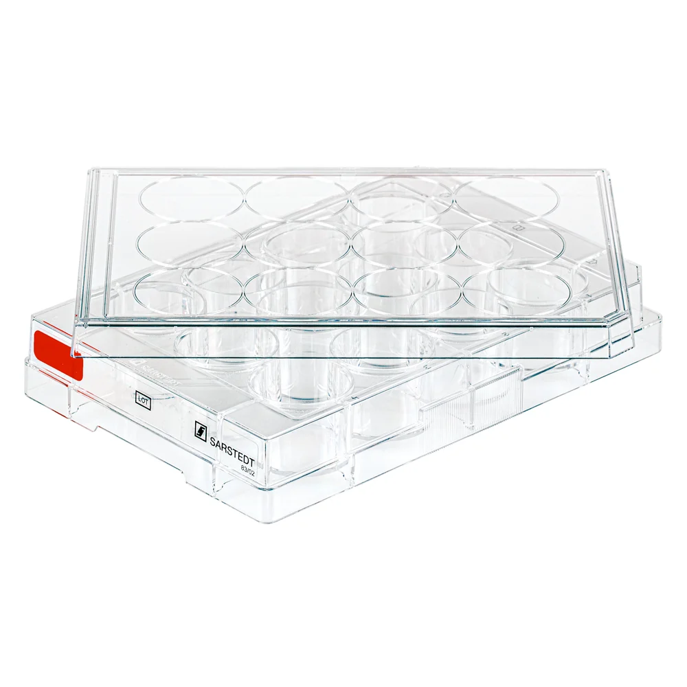 Cell culture plate, 12 well, surface: Standard, flat base
