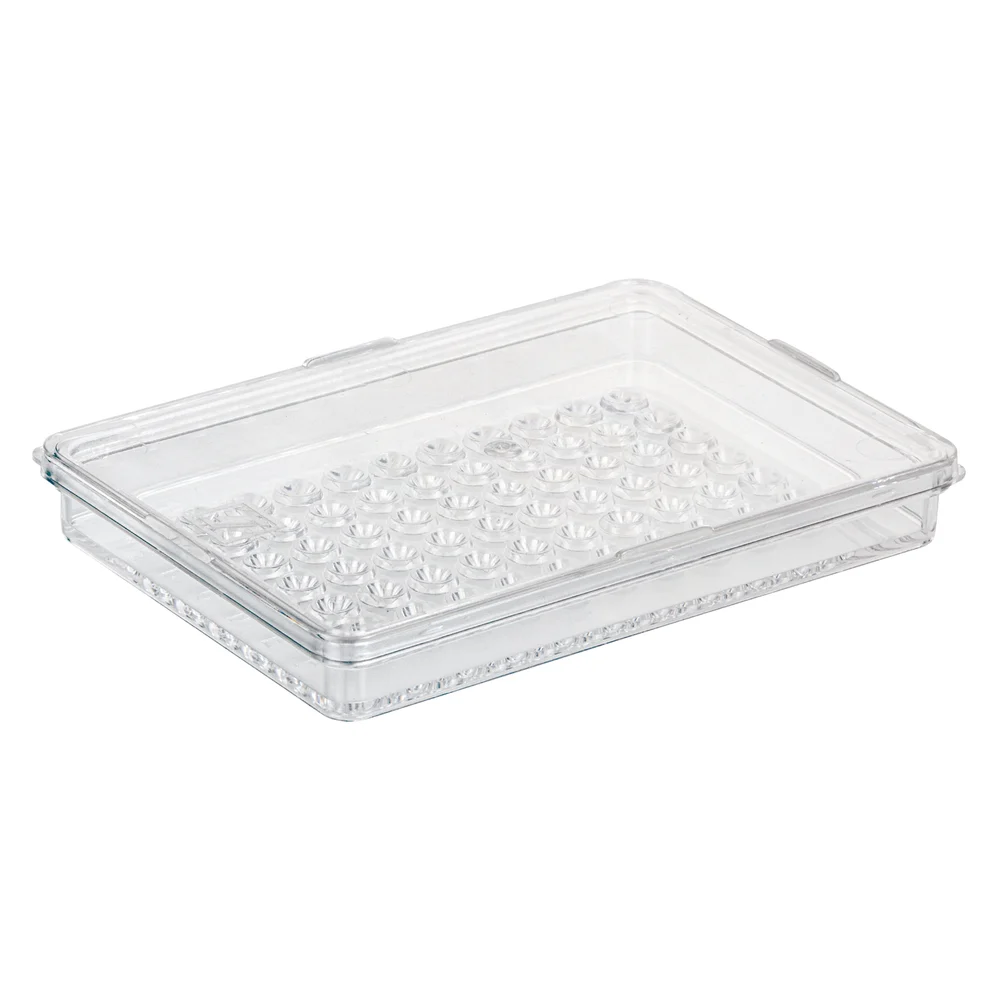 Micro test plate, Terasaki, 60 well, slip-on lid, base shape: conical, PS, transparent