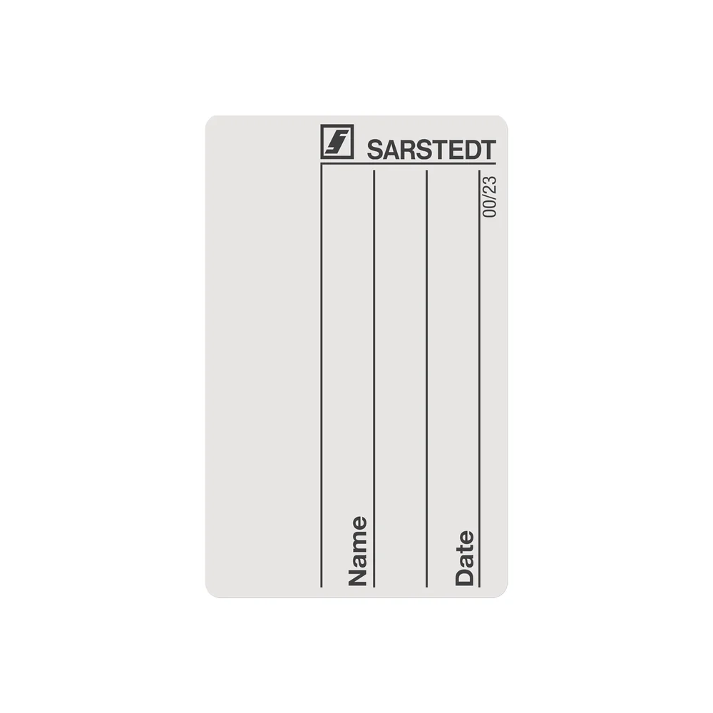 Adhesive label, (LxW): 40 x 26 mm, paper, white, Name + date