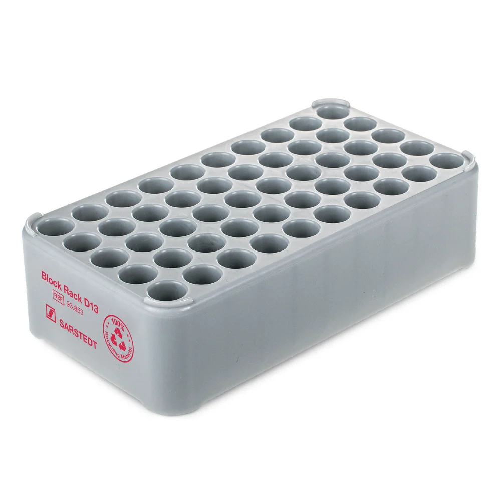 Block Rack D13, Ø opening: 13 mm, 5 x 10, grey