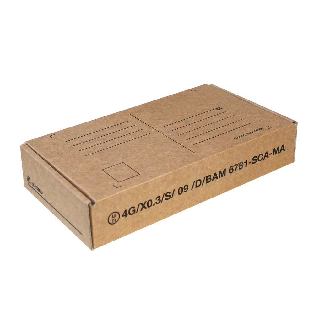 Post transport packaging, 198 x 107 x 38 mm, for diagnostic specimens
