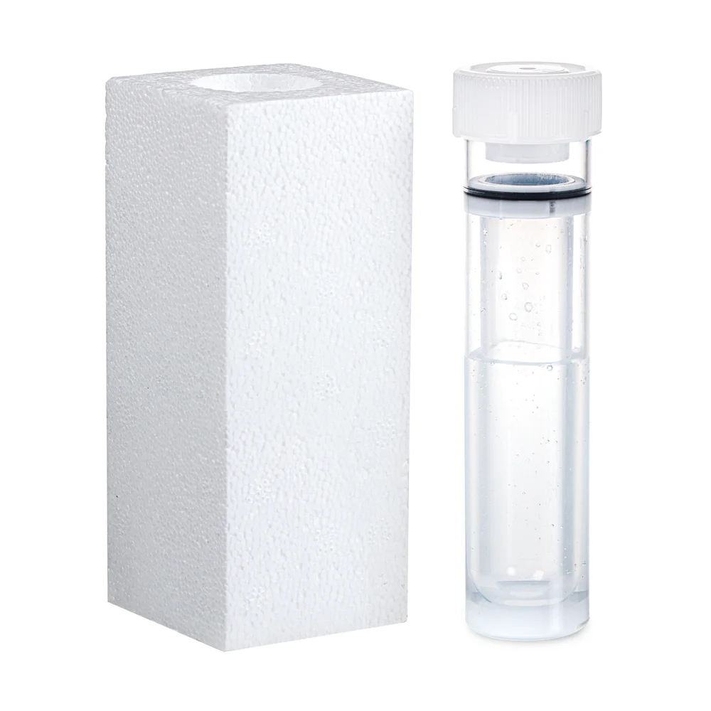 Cold transport container for blood gas capillaries, S-Monovette® up to 105 x Ø 18 mm, transparent, length: 50 mm