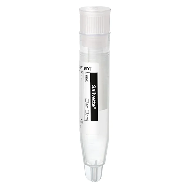 SARSTEDT manufacturer product photograph of SARSTEDT Salivette with Cotton Swab, white cap (51.1534)