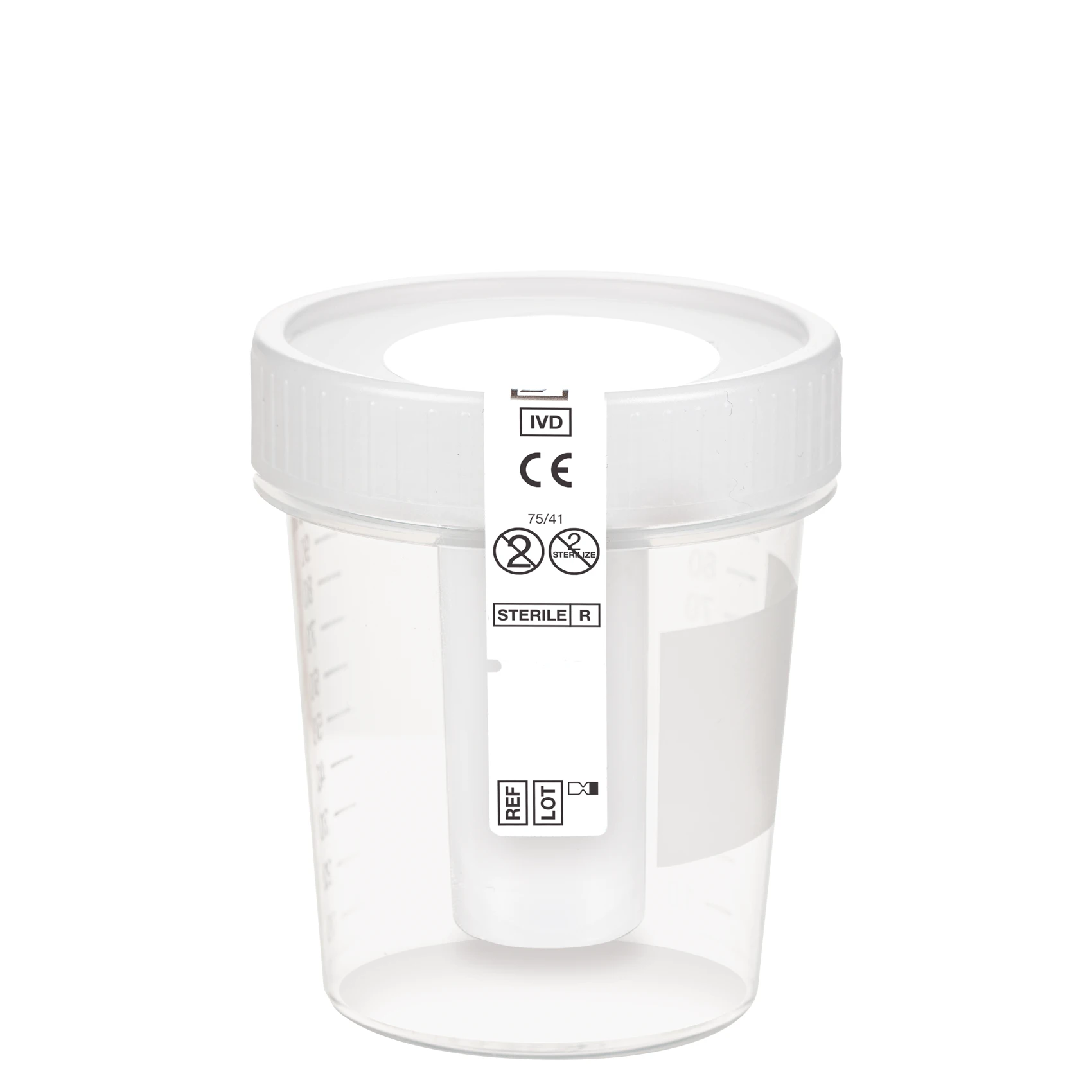 SARSTEDT manufacturer product photograph of SARSTEDT Urine Container NFT, 100 mL, with needle-free transfer unit (75.562.900)