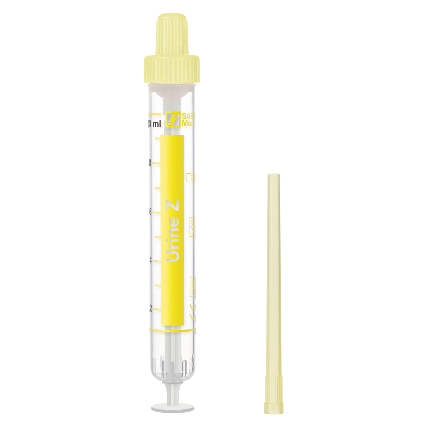 SARSTEDT manufacturer product photograph of SARSTEDT Urine Monovette, 10 mL, yellow cap (10.252)