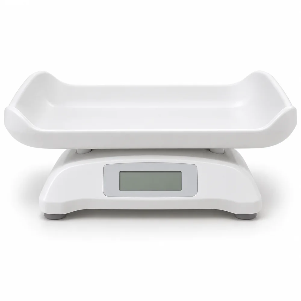 Infant medical scale with high-sided weighing tray