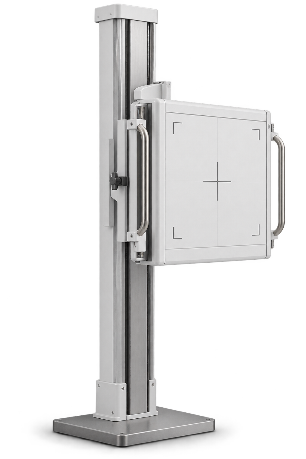 Upright radiography wall stand with adjustable detector carriage