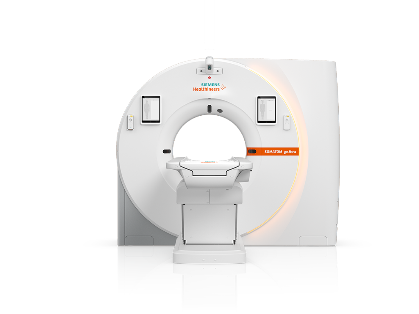 Siemens Healthineers SOMATOM go.Now CT scanner with manufacturer-displayed workflow options, official product image