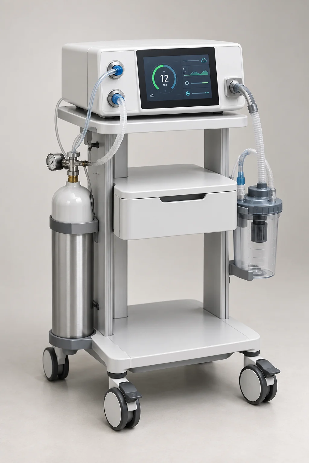 Generic integrated laparoscopic insufflation platform on a mobile medical cart