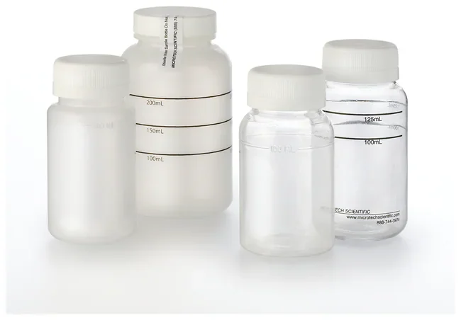 Thermo Fisher catalogue image for Screw-Top Sterile Coliform Water Sample Bottle: Polystyrene, Polyethylene and Polypropylene (156-120PP)