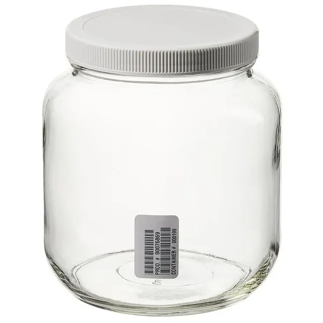 Thermo Fisher catalogue image for Wide-Mouth Short-Profile Clear Glass Jars with Closure (320-2000)