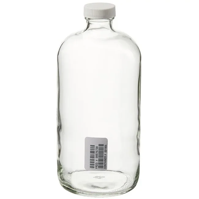 Thermo Fisher catalogue image for I-Chem™ Boston Round Narrow-Mouth Clear Glass Bottles with Closure (329-1000)