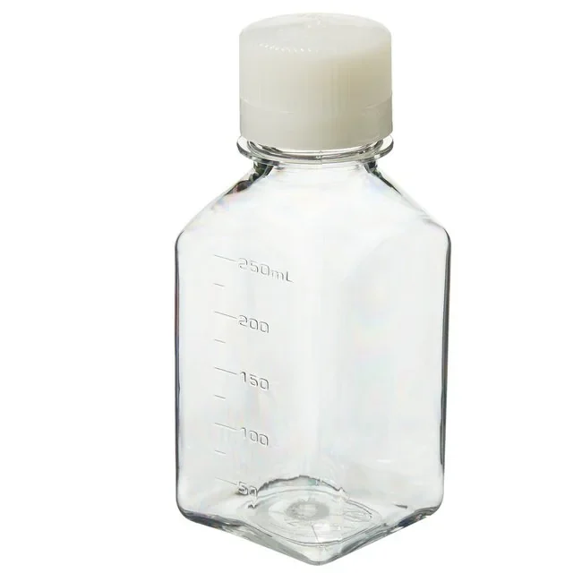 Thermo Fisher catalogue image for Nalgene™ Square PETG Media Bottles with Closure: Sterile, Shrink-Wrapped Trays (342020-0250)