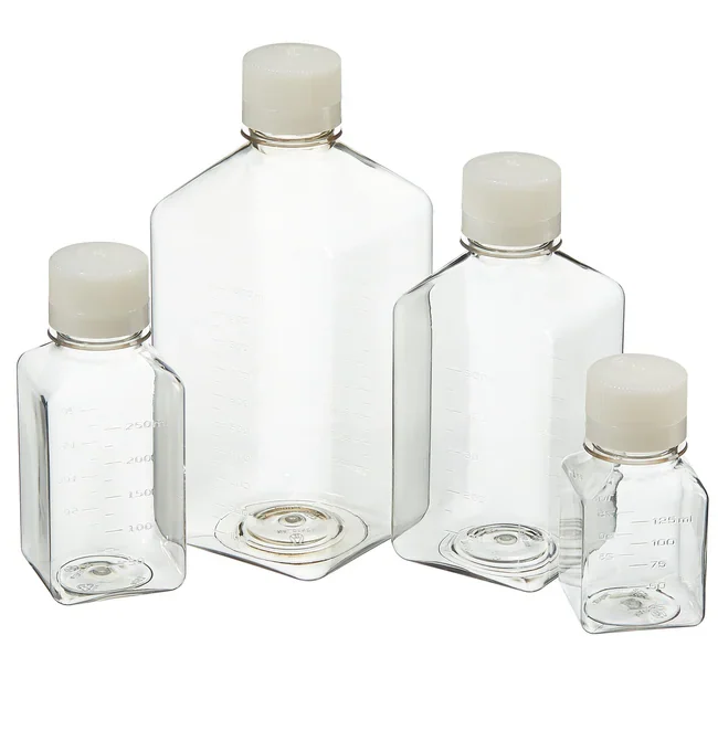 Thermo Fisher catalogue image for Nalgene™ Square PET Media Bottles with Closure: Sterile, Shrink-Wrapped Trays (842040-1000)