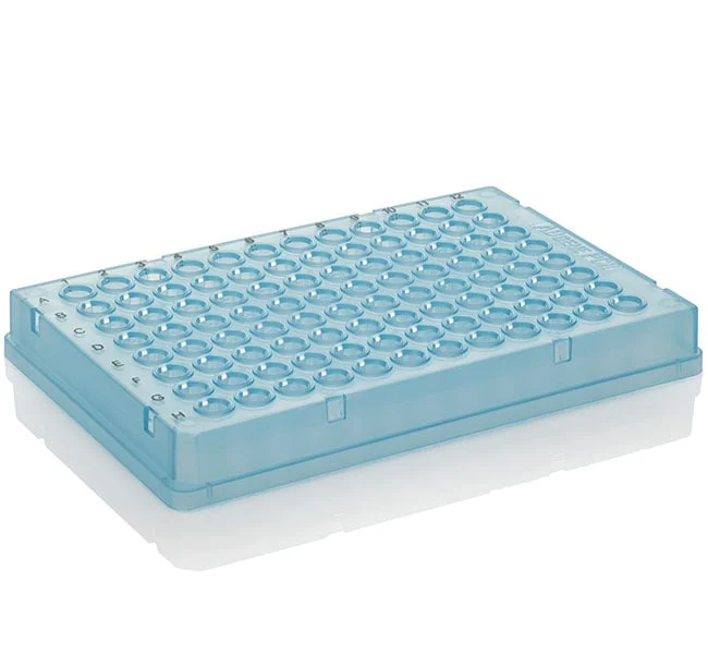 PCR Plate, 96-well, low profile, skirted, black lettering, blue