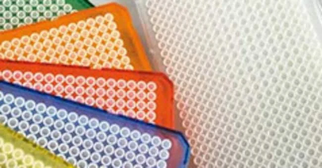 Armadillo PCR Plate, 384-well, green, white wells, barcoded