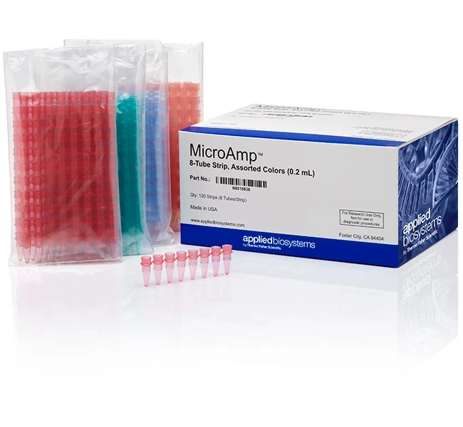 MicroAmp™ 8-Tube Strip, 0.2 mL, assorted colors