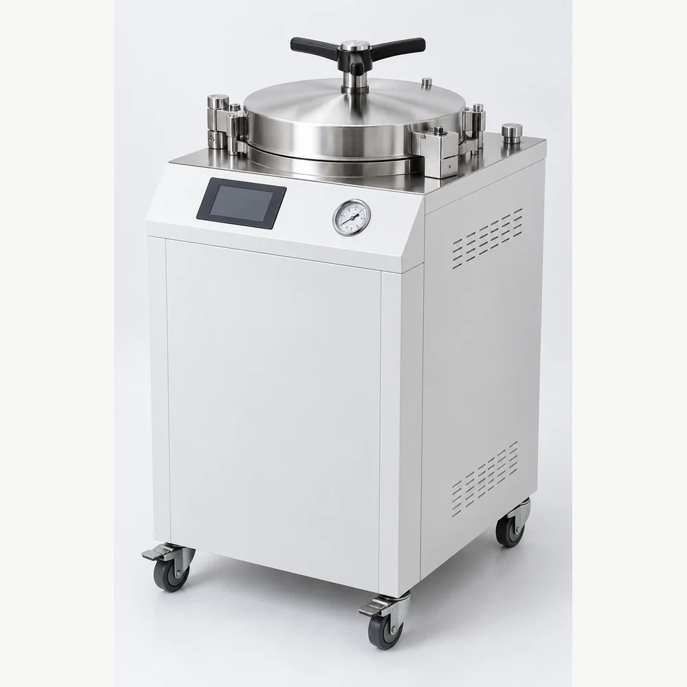 Vertical laboratory steam autoclave