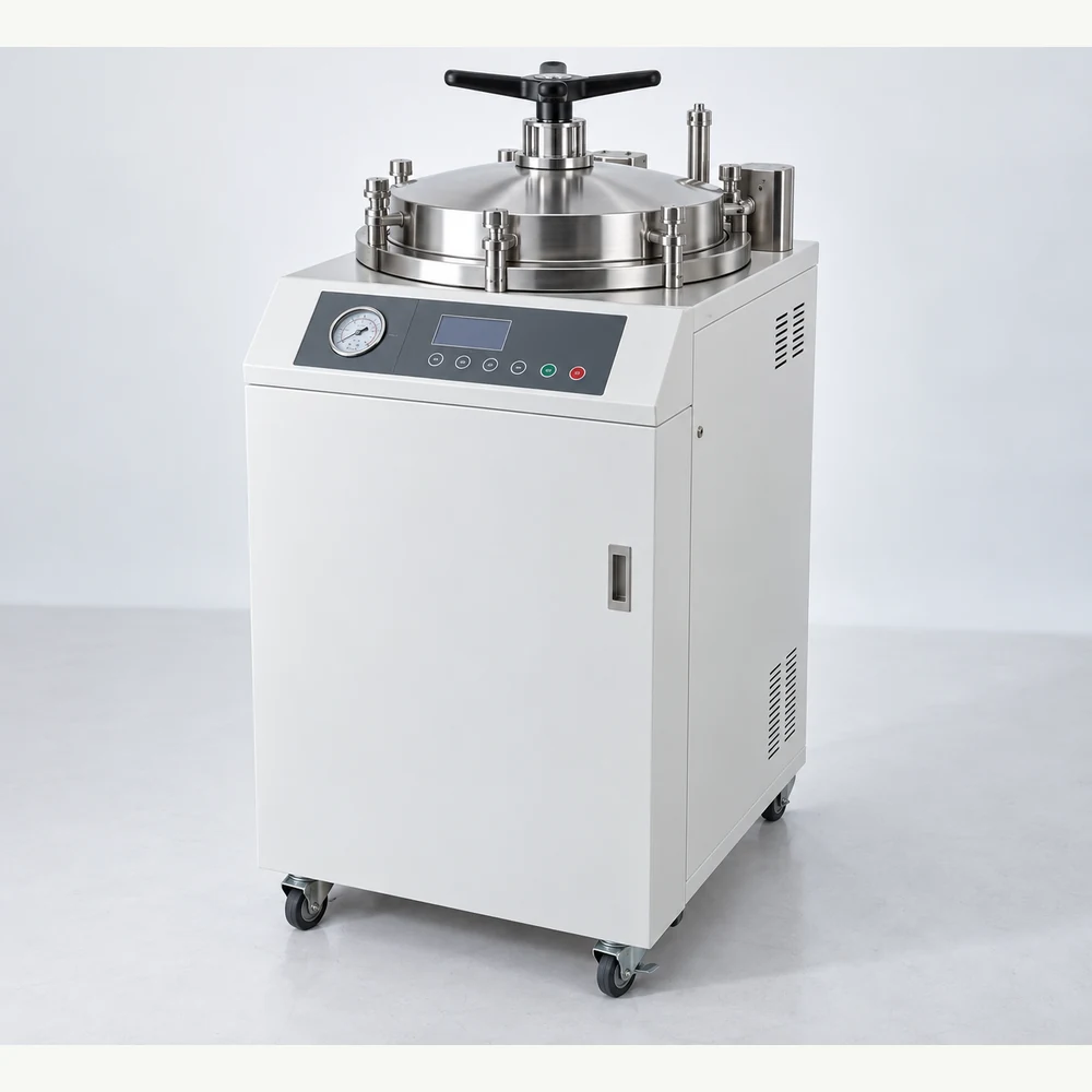 Vertical laboratory steam autoclave