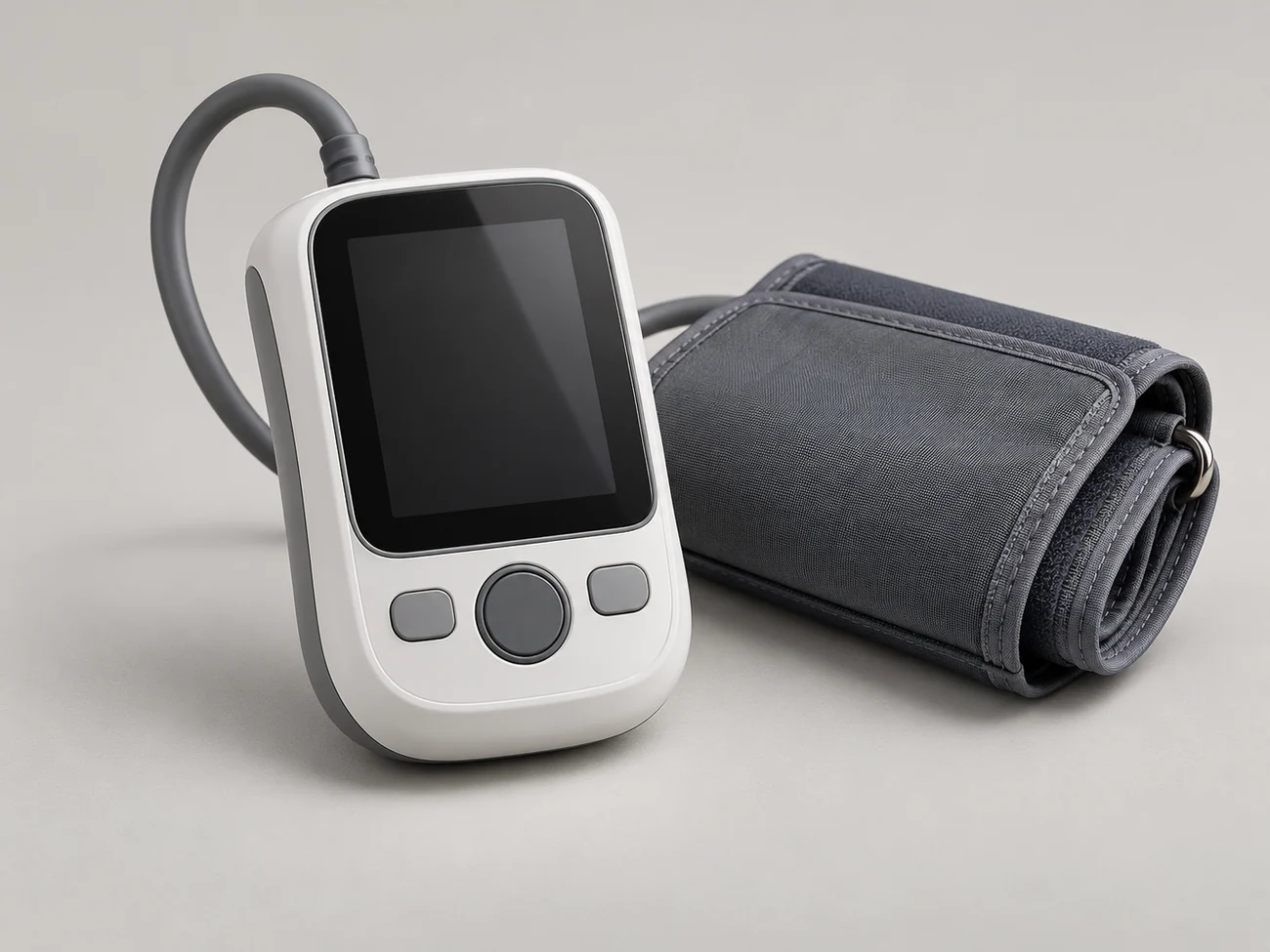 Portable digital blood pressure monitor with an adult arm cuff