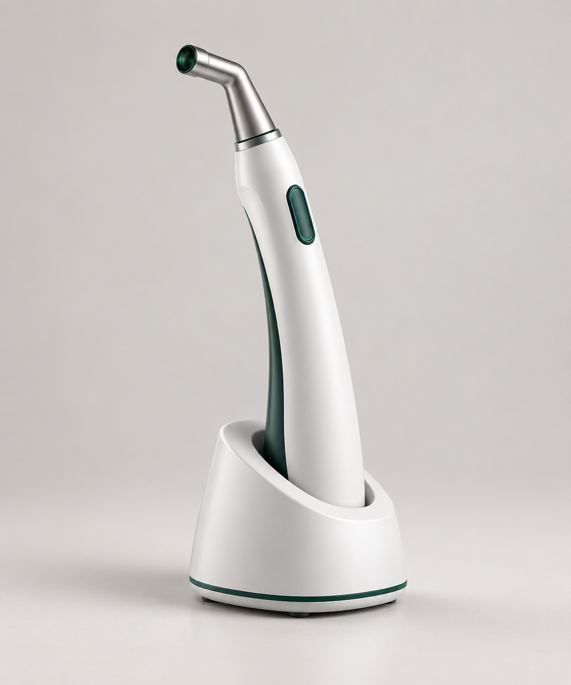 Cordless dental LED curing light and charging pedestal