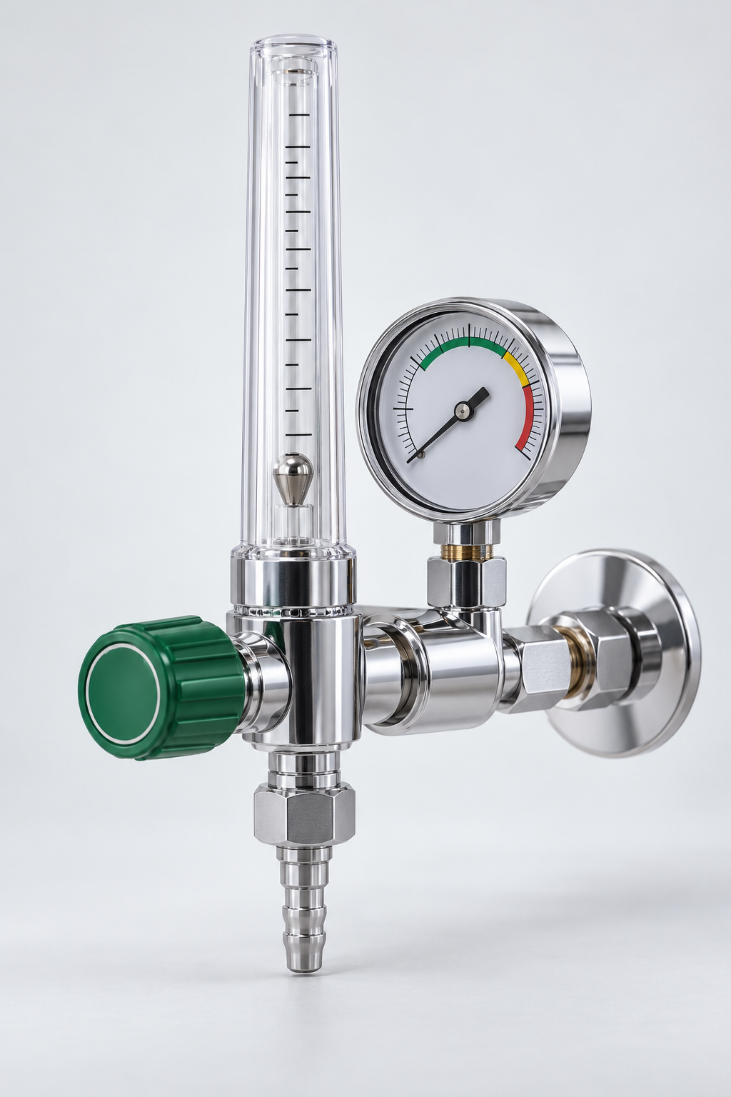 Precision Medical Chrome Oxygen Flowmeter 0–5 L/min