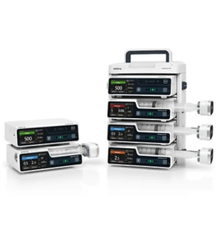 Mindray BeneFusion e family arrangement with pumps and docking; exact models, quantities and supplied items to specify