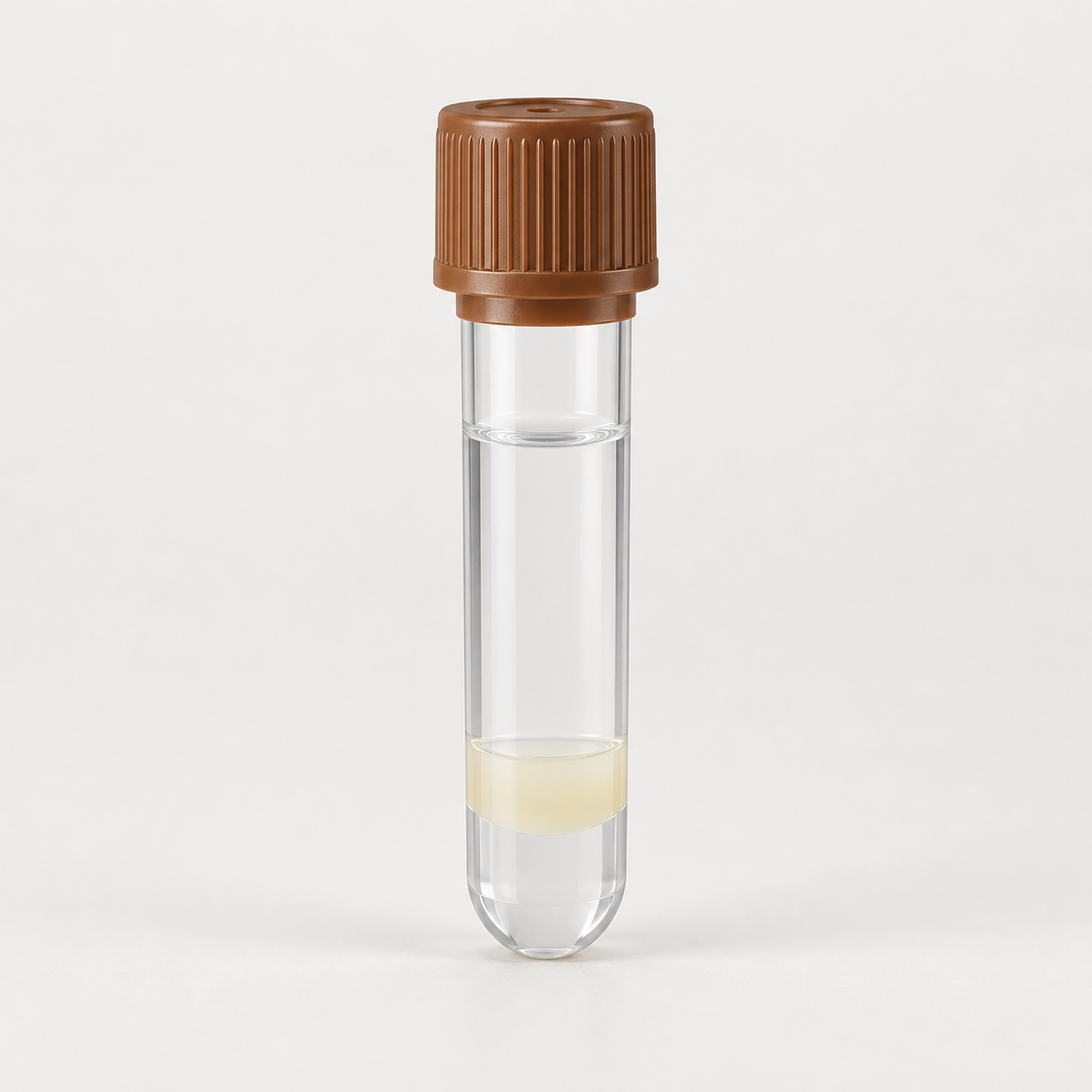 S-Monovette Serum Gel CAT, 7.5 mL, a transparent specimen collection tube with the specified color cap