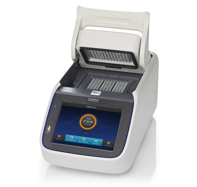 Applied Biosystems SimpliAmp 96-well thermal cycler with lid open, official Thermo Fisher product image